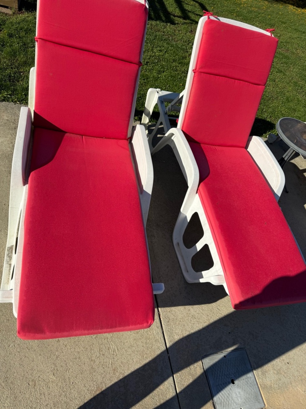Set of two pre owned chair cushions need spay wash